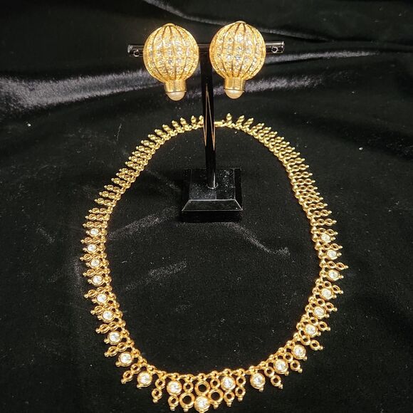 Reversible Blue Lapis Cubic Zirconia Necklace 17.5" Joan Rivers AB Jewelry VTG - Picture 12 of 13